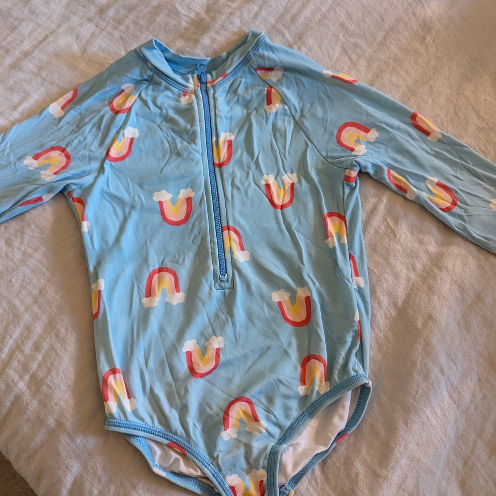 Blue Rainbow Long Sleeve Swimsuit